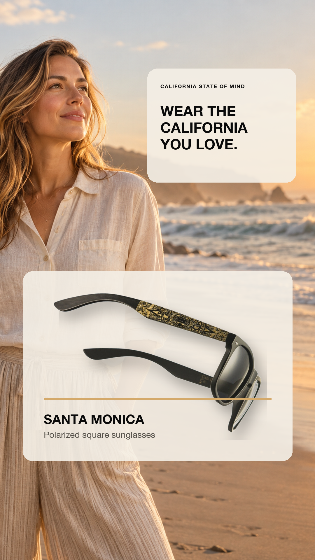 Santa Monica beach lifestyle vertical Stories and Reels creative