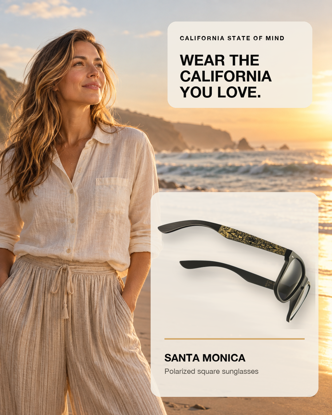 Santa Monica beach lifestyle creative